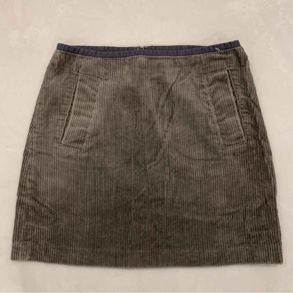 Kenneth Cole Gray Womens Corduroy Cotton Mini Skirt Size 2